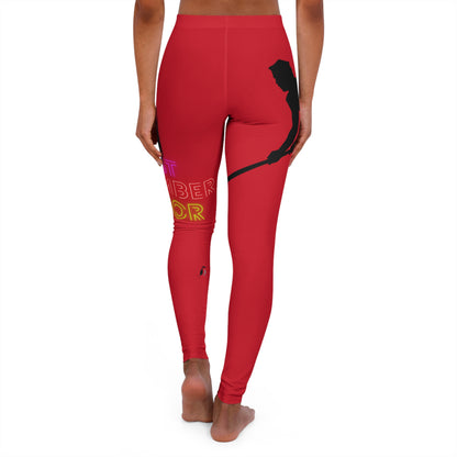 Women's Spandex Leggings: Hockey Dark Red