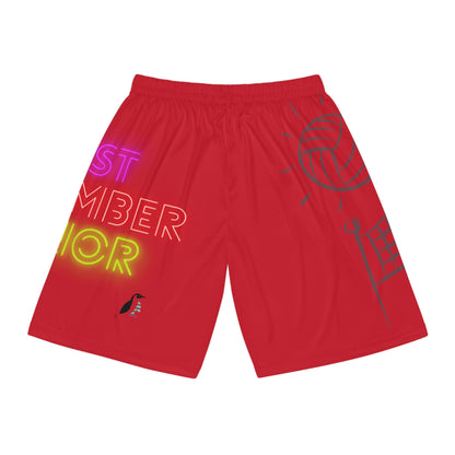 Basketball Shorts: Volleyball Dark Red