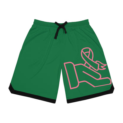 Basketball Rib Shorts: Fight Cancer Dark Green