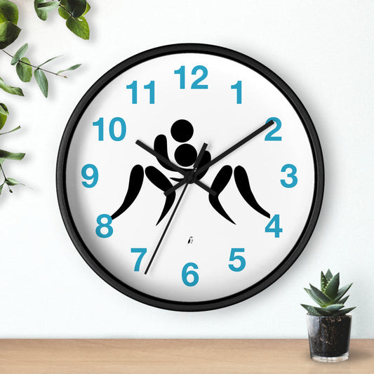 Wall clock: Wrestling Turquoise