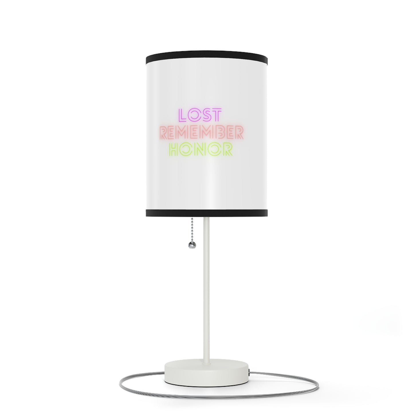 Lamp on a Stand, US|CA plug: LGBTQ Pride White