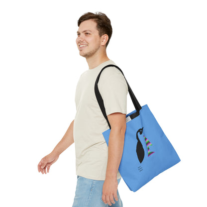 Tote Bag: Crazy Penguin World Logo Lite Blue