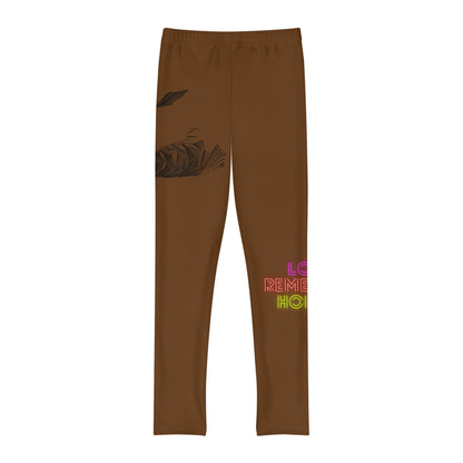 Youth Full-Length Leggings: Writing Brown