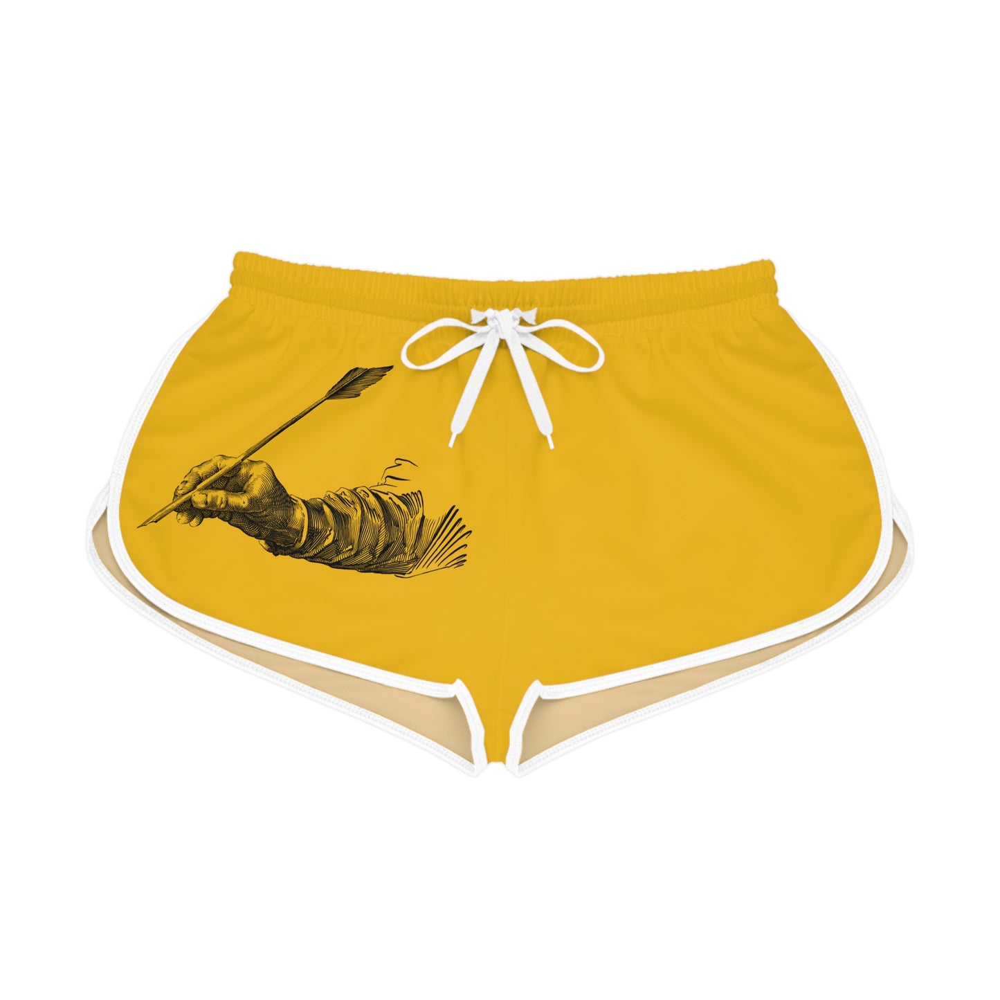 Women's Relaxed Shorts: Writing Yellow