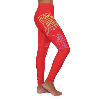 Women's Spandex Leggings: Bowling Red