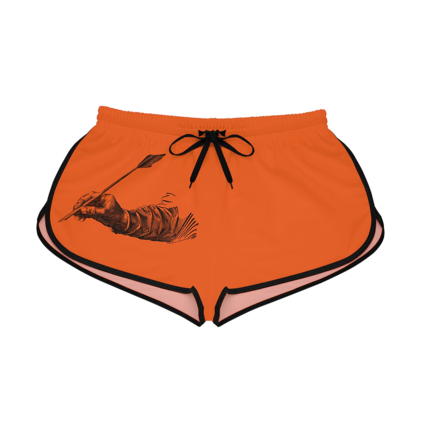 Women's Relaxed Shorts: Writing Orange