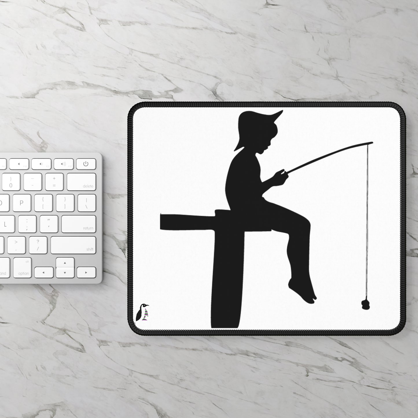 Gaming Mouse Pad: Fishing White