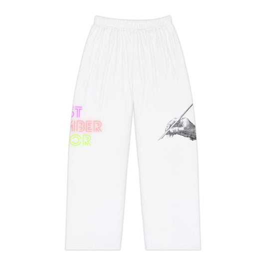 Women's Pajama Pants: Writing White