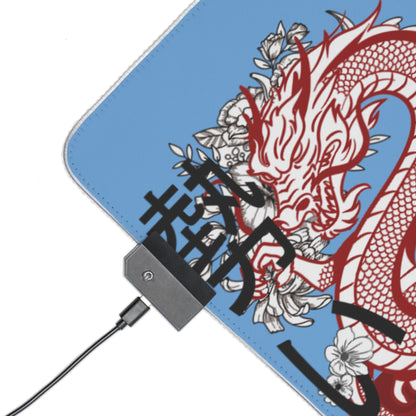 LED Gaming Mouse Pad: Dragons Lite Blue