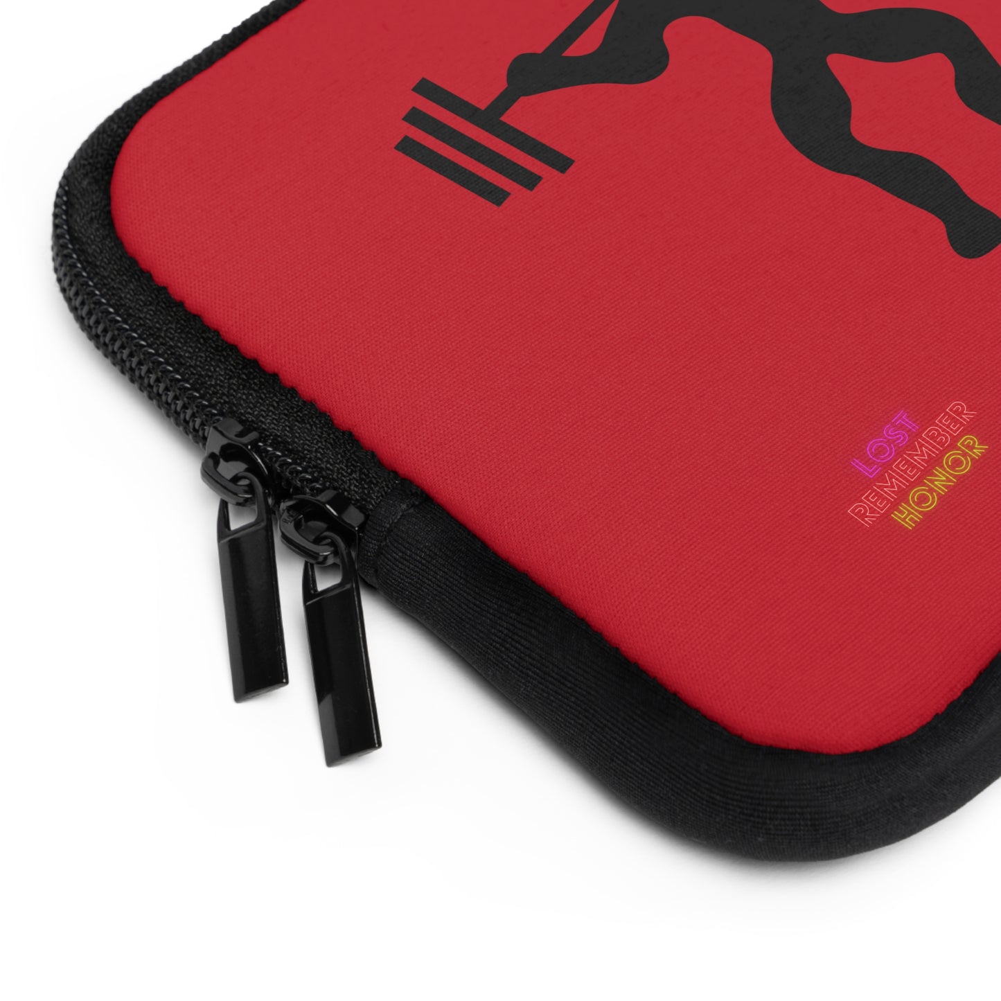 Laptop Sleeve: Weightlifting Dark Red