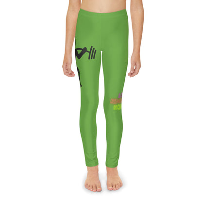 Youth Full-Length Leggings: Weightlifting Green