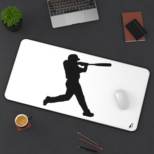 Desk Mat: Baseball White