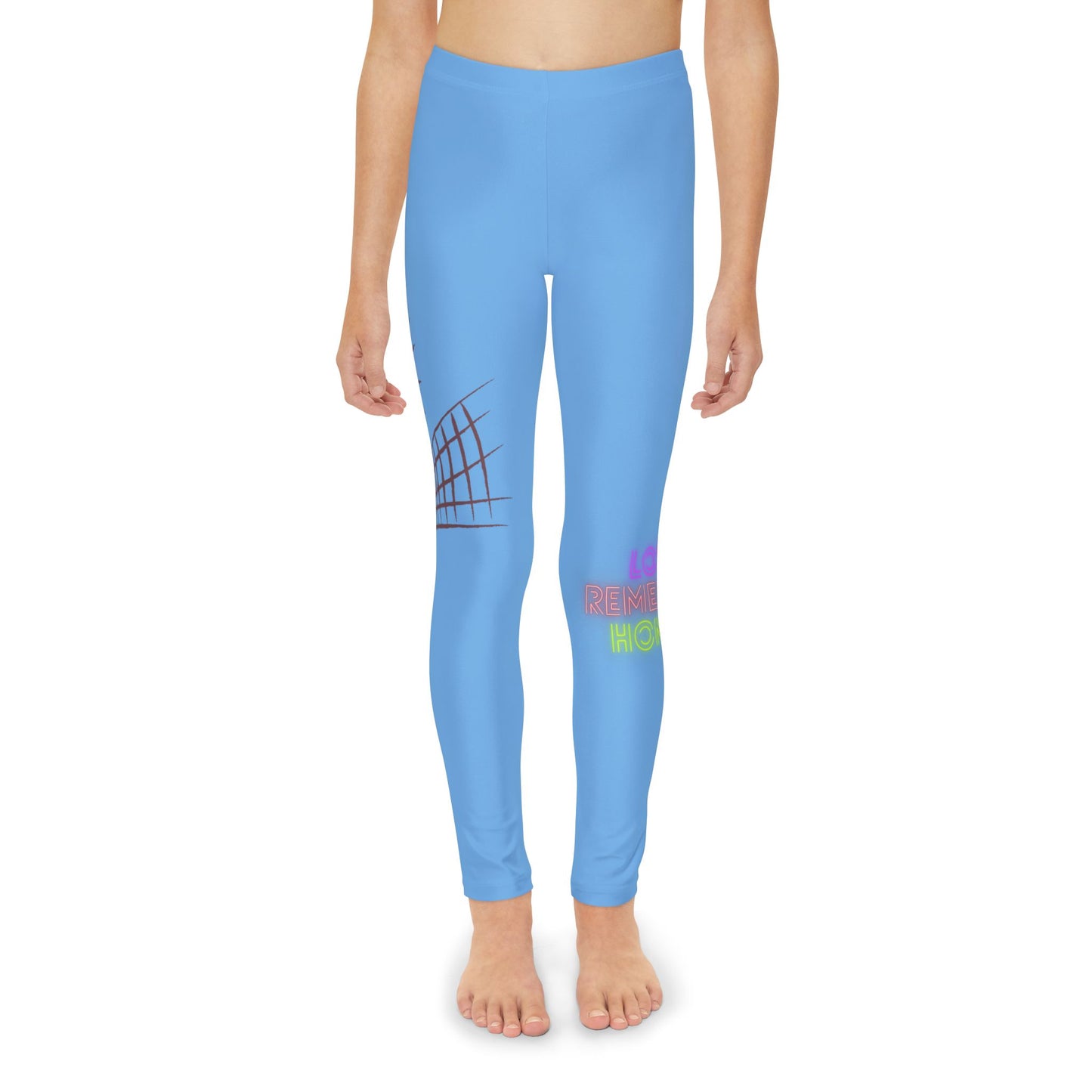 Youth Full-Length Leggings: Volleyball Lite Blue