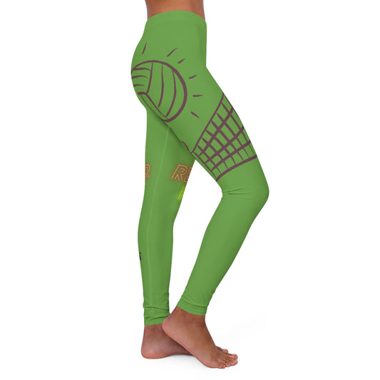 Women's Spandex Leggings: Volleyball Green