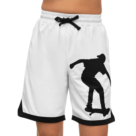 Basketball Rib Shorts: Skateboarding White