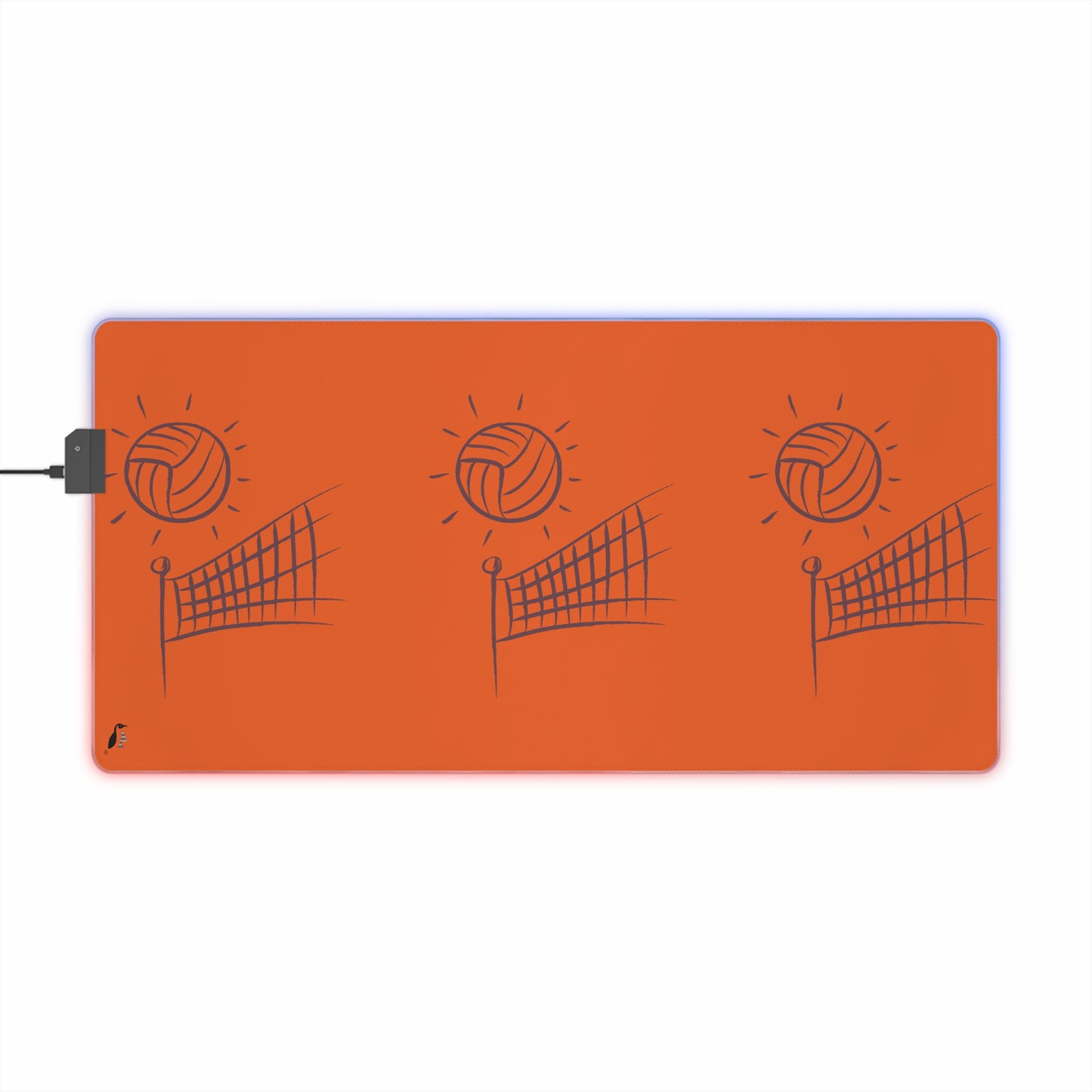 LED Gaming Mouse Pad: Volleyball Orange