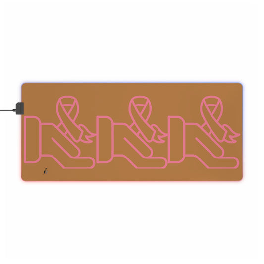 LED Gaming Mouse Pad: Fight Cancer Lite Brown