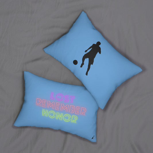 Spun Polyester Lumbar Pillow: Soccer Lite Blue