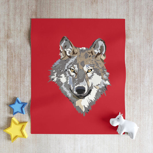 Throw Blanket: Wolves Dark Red