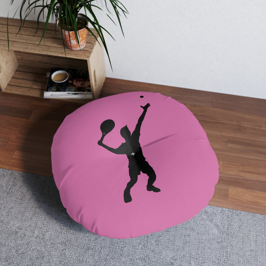 Tufted Floor Pillow, Round: Tennis Lite Pink