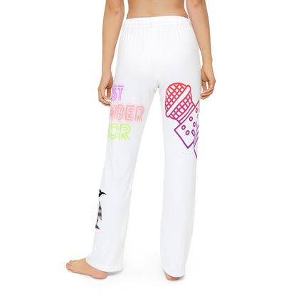 Kids Pajama Pants: Music White