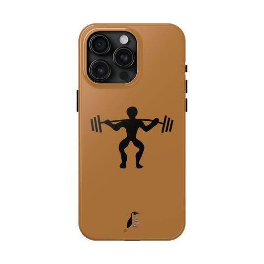 Tough Phone Cases (for iPhones): Weightlifting Lite Brown