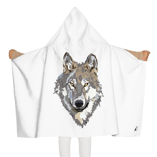 Youth Hooded Towel: Wolves White