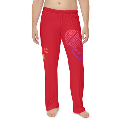 Men's Pajama Pants: Music Dark Red