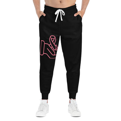 Athletic Joggers: Fight Cancer Black