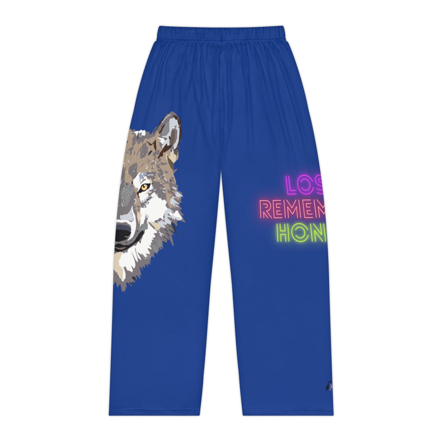 Pambabaeng Pajama Pants: Wolves Dark Blue 