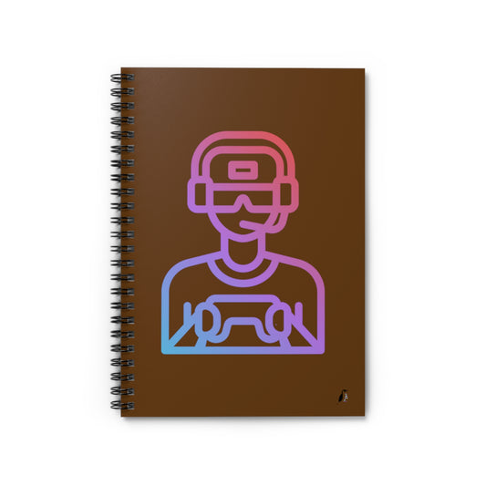 Spiral Notebook - Ruled Line: Gaming Brown