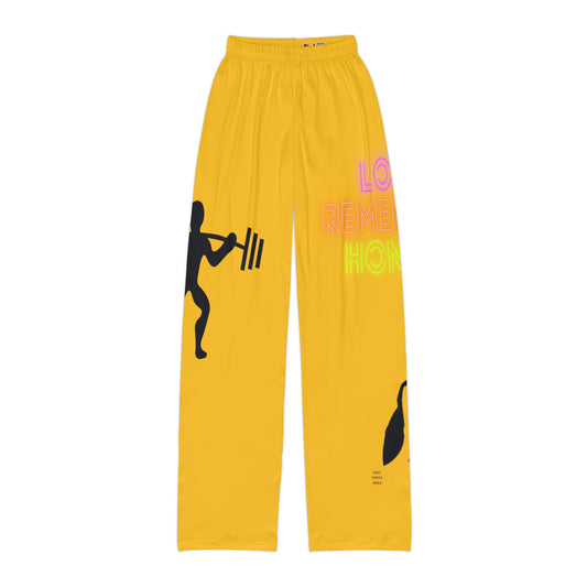 Kids Pajama Pants: Weightlifting Yellow