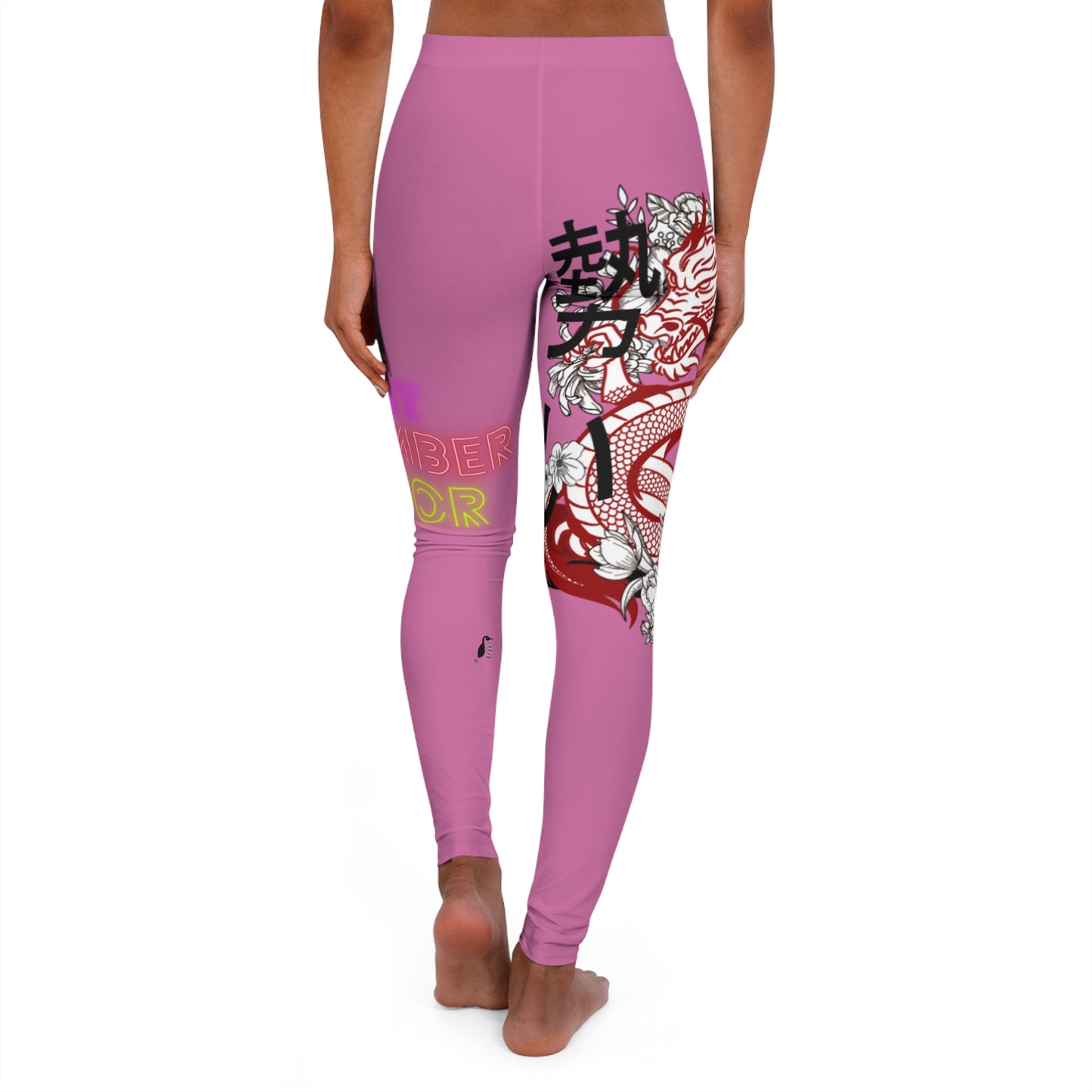 Women's Spandex Leggings: Dragons Lite Pink