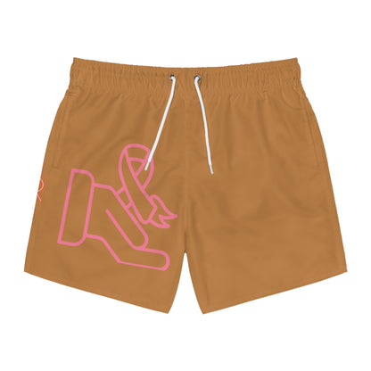 Swim Trunks: Fight Cancer Lite Brown