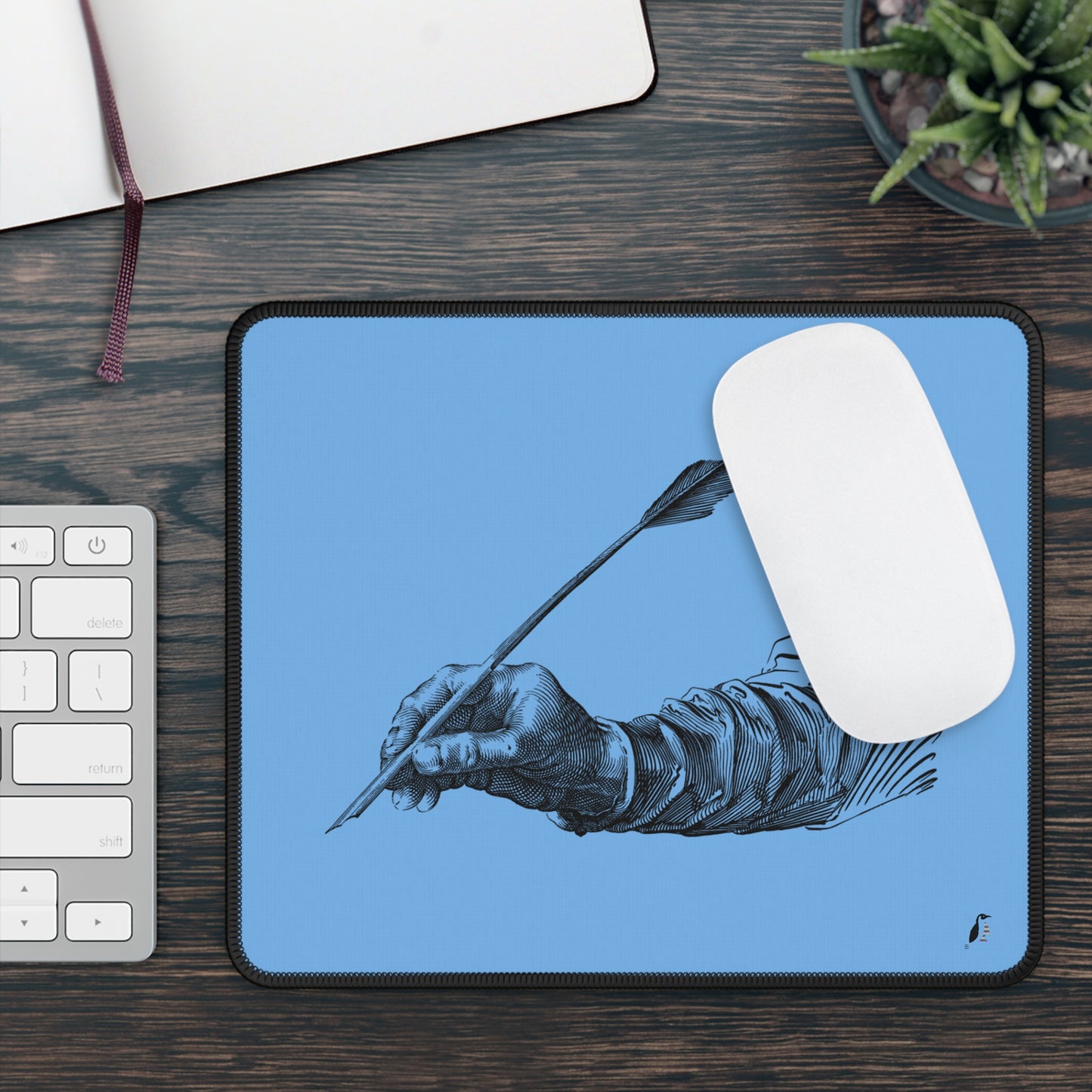 Gaming Mouse Pad: Writing Lite Blue