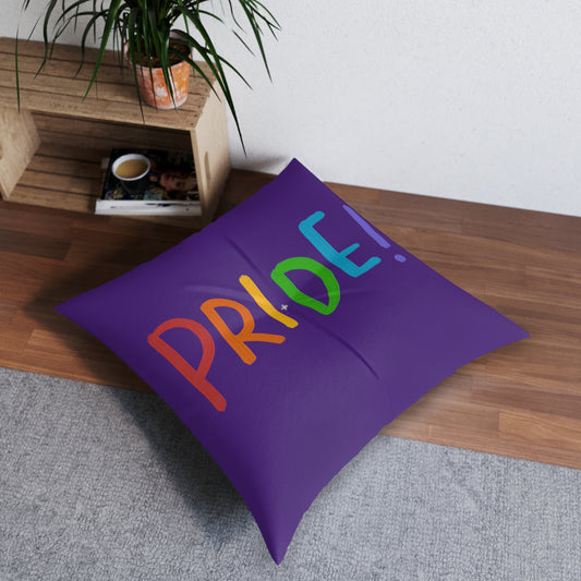 Tufted Floor Pillow, Square: LGBTQ Pride Purple