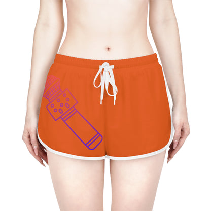 Women's Relaxed Shorts: Music Orange