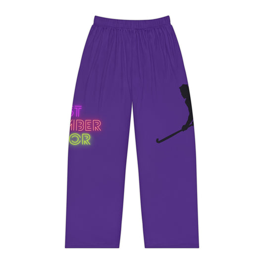 Pambabaeng Pajama Pants: Hockey Purple