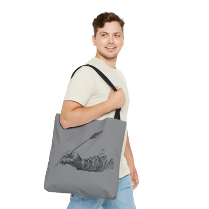 Tote Bag: Writing Grey