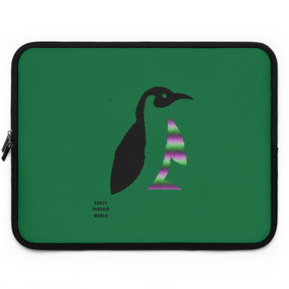 Laptop Sleeve: Crazy Penguin World Logo Dark Green