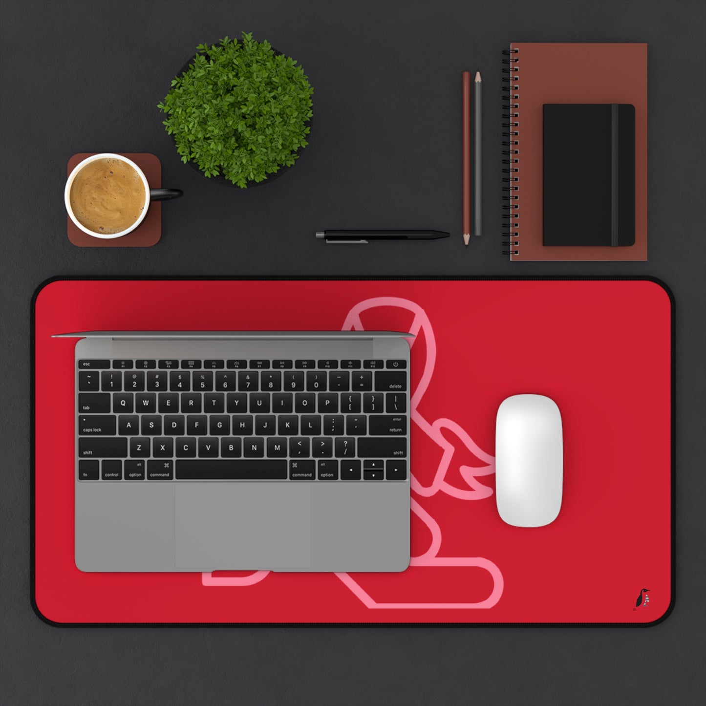 Desk Mat: Fight Cancer Dark Red