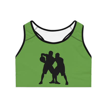 Sports Bra: Basketball Green