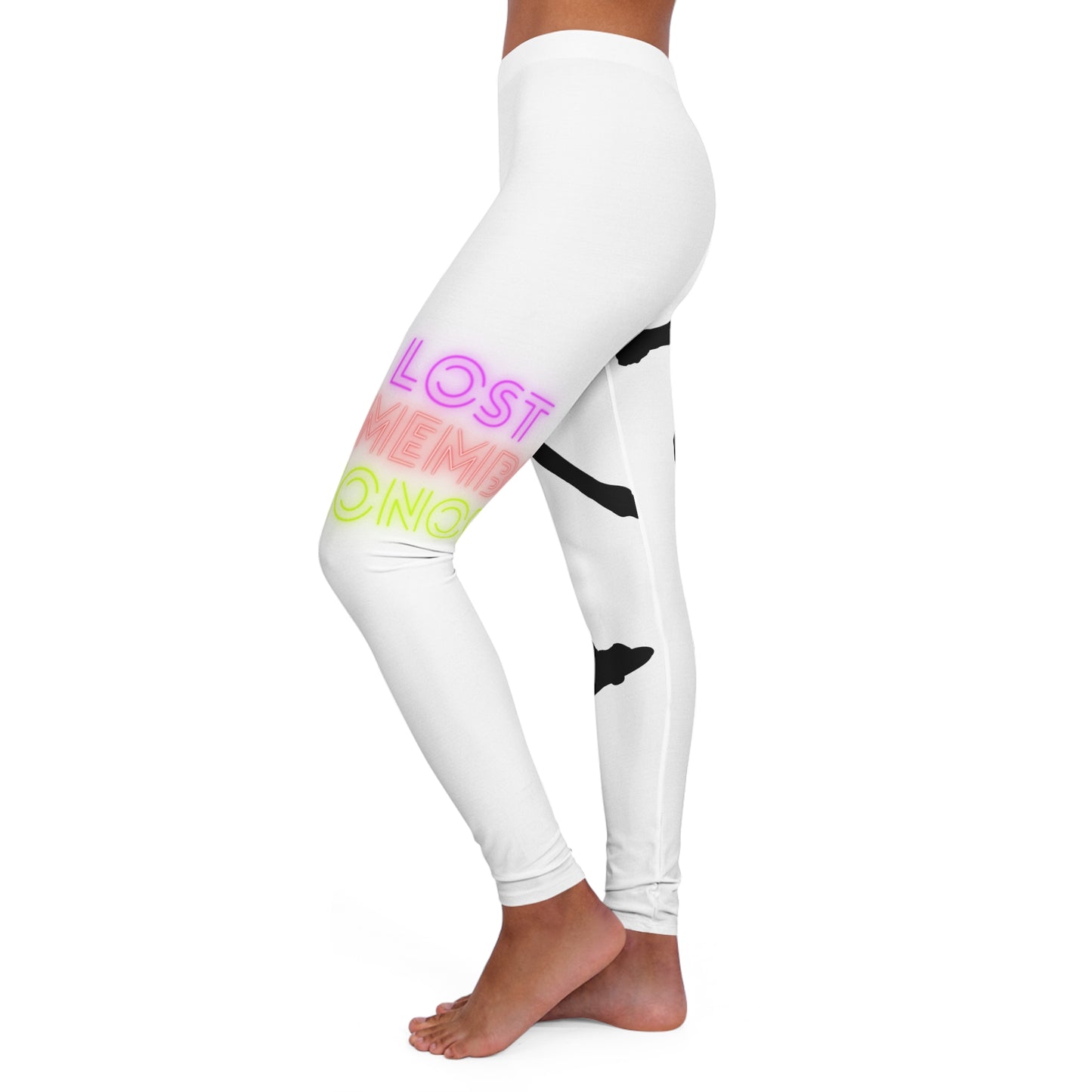 Women's Spandex Leggings: Skateboarding White