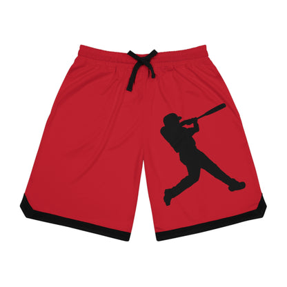 Basketball Rib Shorts: Baseball Dark Red