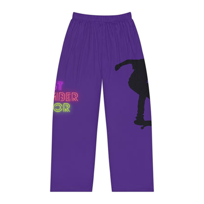 Pambabaeng Pajama Pants: Skateboarding Purple 