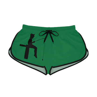 Women's Relaxed Shorts: Fishing Dark Green