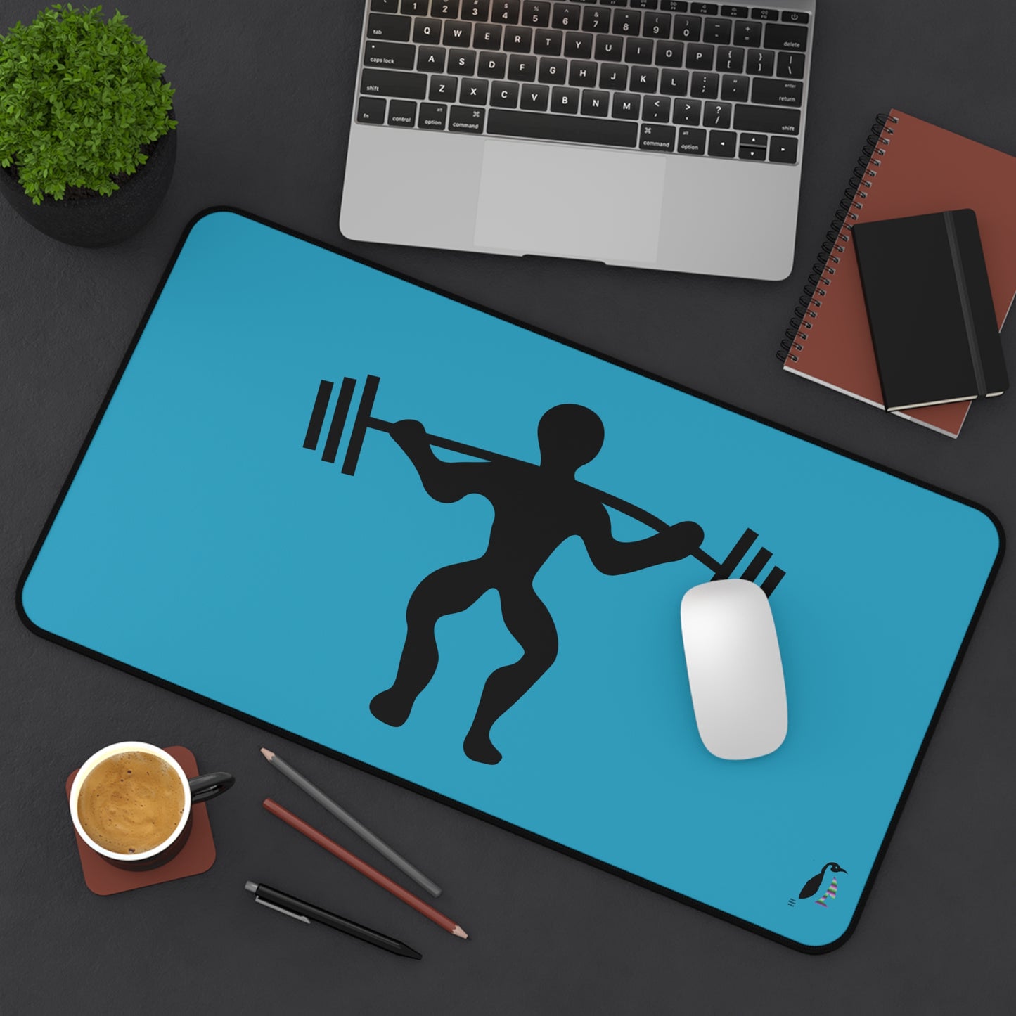 Desk Mat: Weightlifting Turquoise