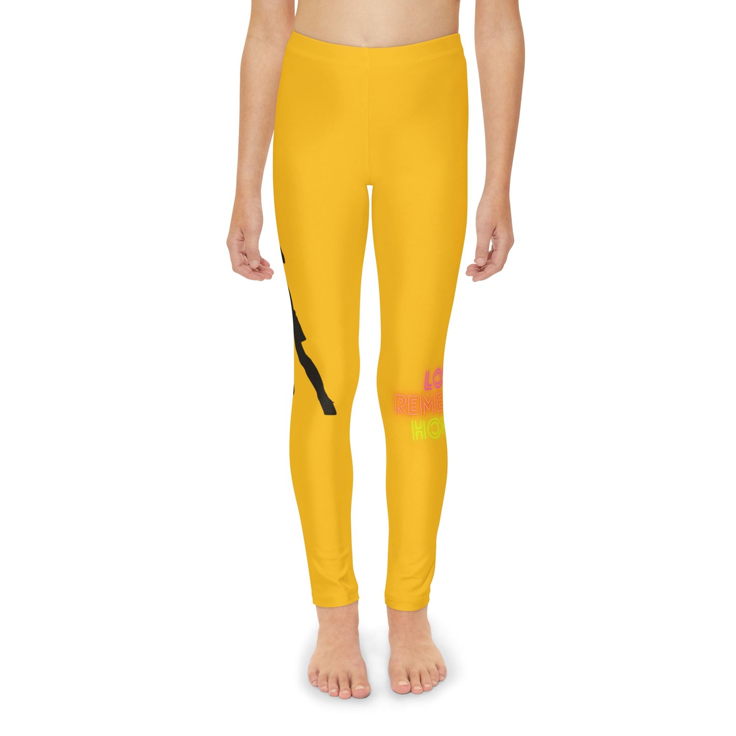 Youth Full-Length Leggings: Soccer Yellow