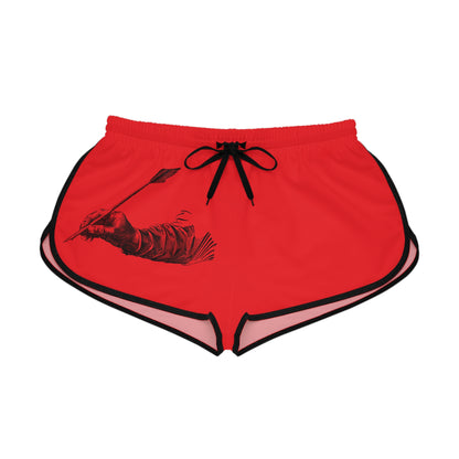 Women's Relaxed Shorts: Writing Red