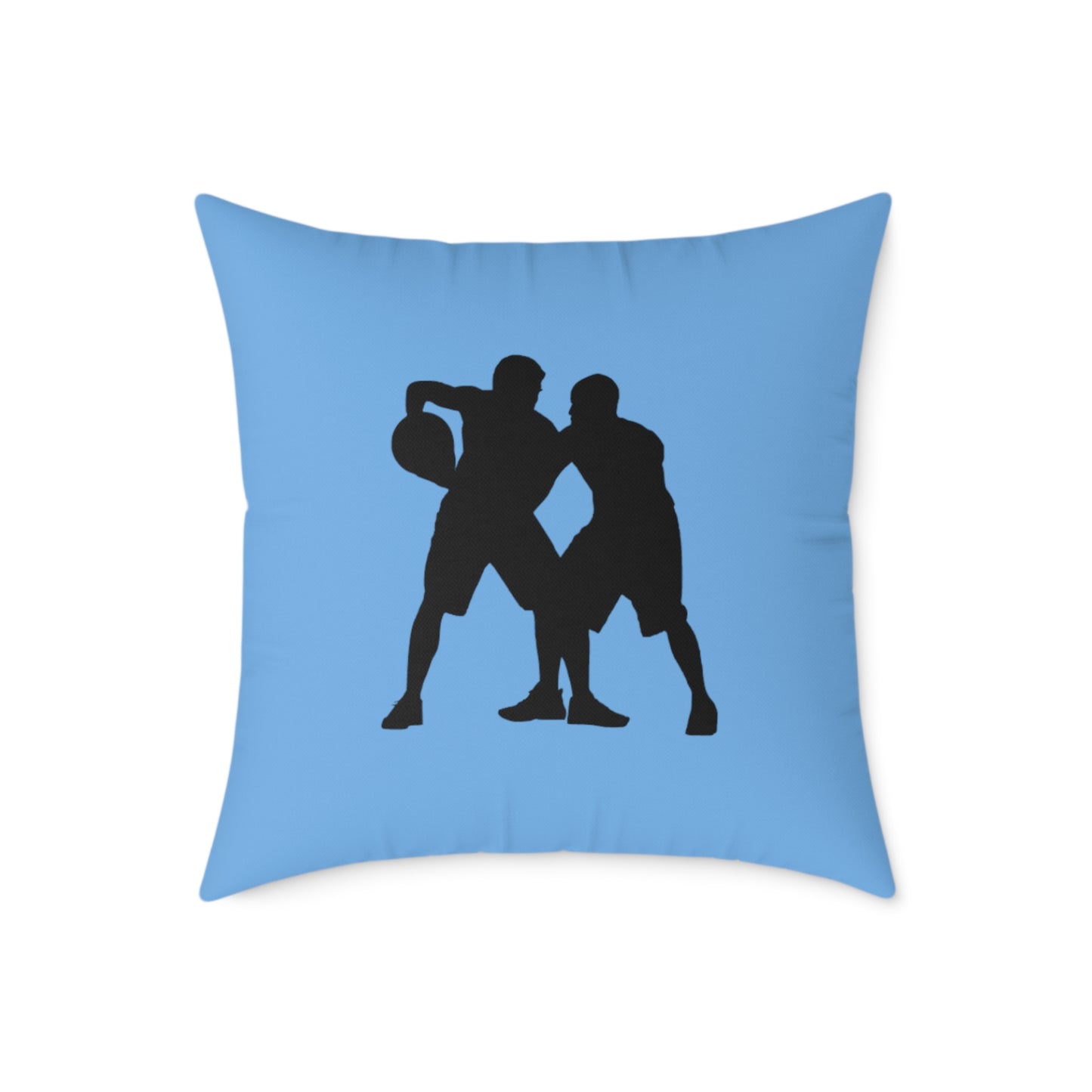Spun Polyester Pillow: Basketball Lite Blue